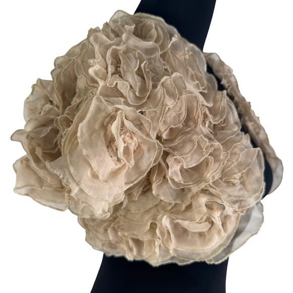 Charlotte Russe Rosette Lace Shrug Bolero – Beige Cream Floral Appliqué – Size S - Picture 3 of 8